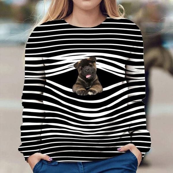 women's sweatshirt striped cute animal print casual long sleeve round neck keep warm winter fashion daily wear shirts, Black
women's sweatshirt striped cute animal print casual long sleeve round neck keep warm winter fashion daily wear shirts, Black