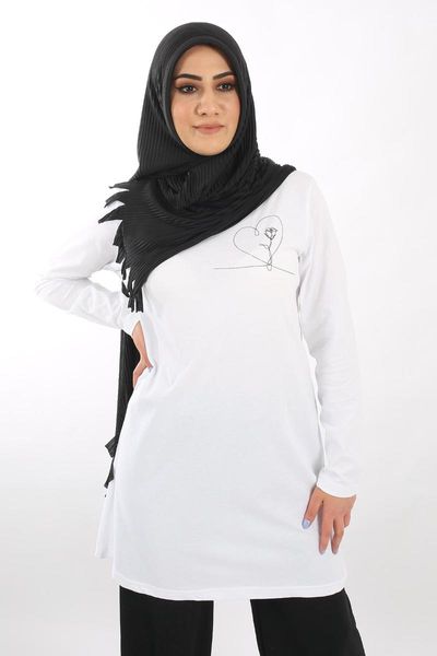 women's blouses & shirts saramodex rose printed cotton combed women tunic sr9014, White
women's blouses & shirts saramodex rose printed cotton combed women tunic sr9014, White