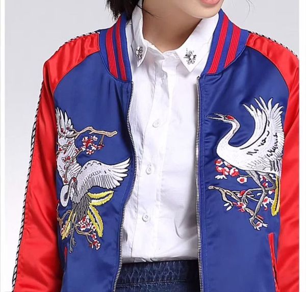 women's jackets 2021 ladies high-quality three-dimensional winter embroidered crane spell silk baseball uniform jacket, Black;brown
women's jackets 2021 ladies high-quality three-dimensional winter embroidered crane spell silk baseball uniform jacket, Black;brown