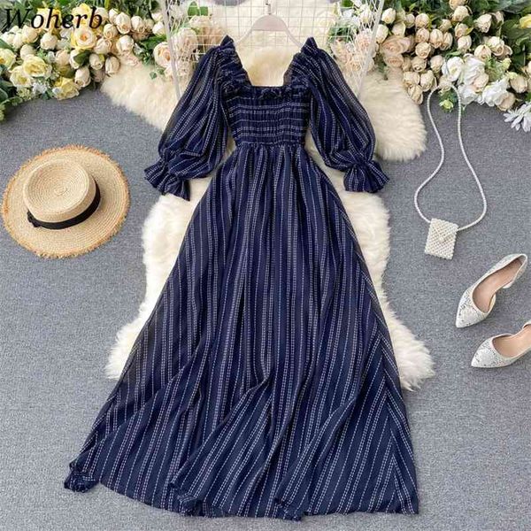 elegant chiffon maxi dress women casual striped ruffle puff sleeve high waist dresses summer beach vestido de mujer 210519, Black;gray
elegant chiffon maxi dress women casual striped ruffle puff sleeve high waist dresses summer beach vestido de mujer 210519, Black;gray