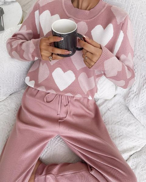 women's two piece pants 2 sweater set women heart print colorblock & drawstring, White
women's two piece pants 2 sweater set women heart print colorblock & drawstring, White
