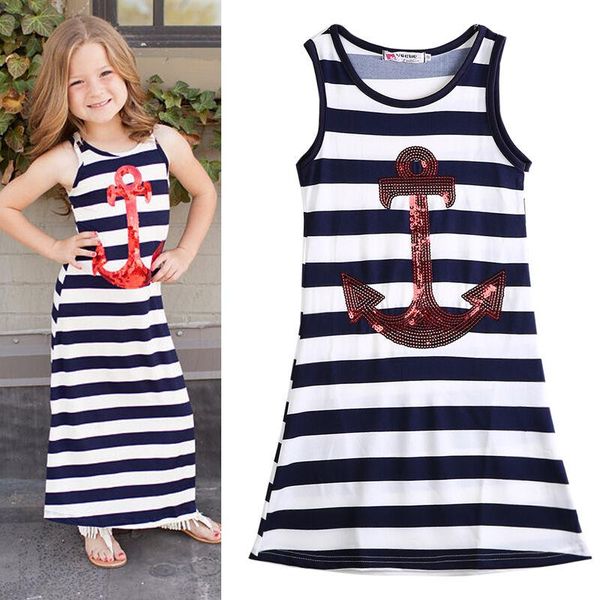 girl's dresses citgeesummer toddler kids girls sequins anchor striped sleeveless casual dress sundress clothes, Red;yellow 
girl's dresses citgeesummer toddler kids girls sequins anchor striped sleeveless casual dress sundress clothes, Red;yellow