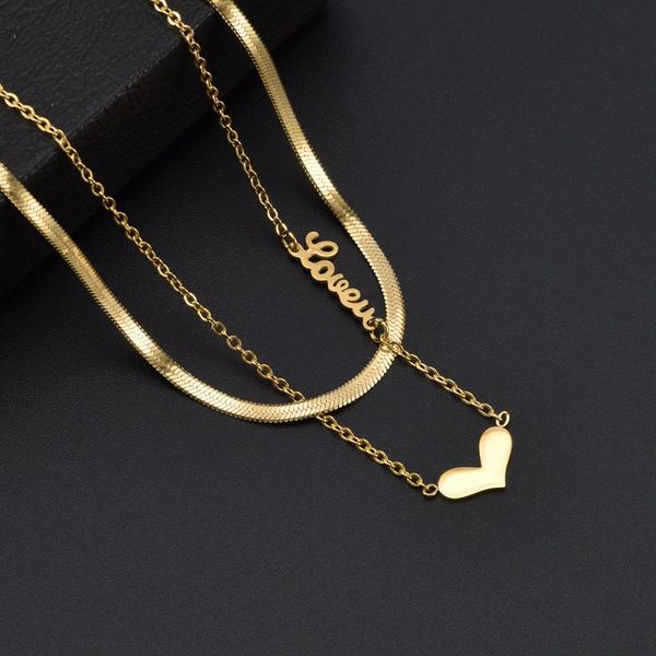 chains stainless steel non-fading double-layer love necklace female ins tide net red niche clavicle chain sweater fashion jewelry, Silver
chains stainless steel non-fading double-layer love necklace female ins tide net red niche clavicle chain sweater fashion jewelry, Silver