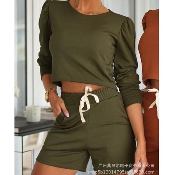 women's tracksuits wepbel high waist shorts pants 2 piece sets outfits leisure long sleeve short homewear solid o-neck, Gray
women's tracksuits wepbel high waist shorts pants 2 piece sets outfits leisure long sleeve short homewear solid o-neck, Gray