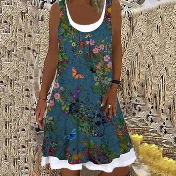 casual dresses women summer flower printing sleeveless dress 2021 lady elegant u-neck loose mini streetwear plus size retro, Black;gray
casual dresses women summer flower printing sleeveless dress 2021 lady elegant u-neck loose mini streetwear plus size retro, Black;gray