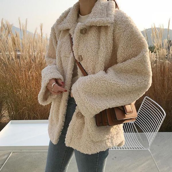 faux lamb wool coat fur autumn/winter thick padded coat women loose plush fleece coats, Black
faux lamb wool coat fur autumn/winter thick padded coat women loose plush fleece coats, Black