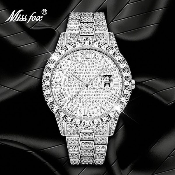 wristwatches missfox luxury men's watches brand bling diamond calendar roman number silver color wristwatch waterproof clock gift for m, Slivery;brown
wristwatches missfox luxury men's watches brand bling diamond calendar roman number silver color wristwatch waterproof clock gift for m, Slivery;brown
