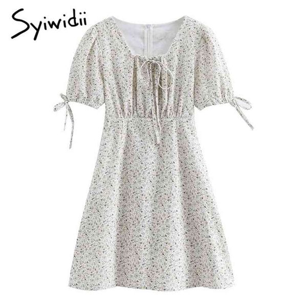 floral print dress for women summer fashion short puff sleeve folds square collar with belt boho mini dresses 210607, Black;gray
floral print dress for women summer fashion short puff sleeve folds square collar with belt boho mini dresses 210607, Black;gray