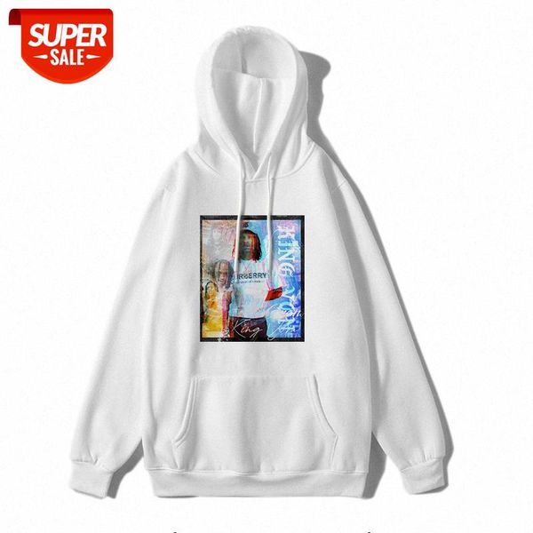 king von rap men's and women's hoodie loose plus size #th7w, Black