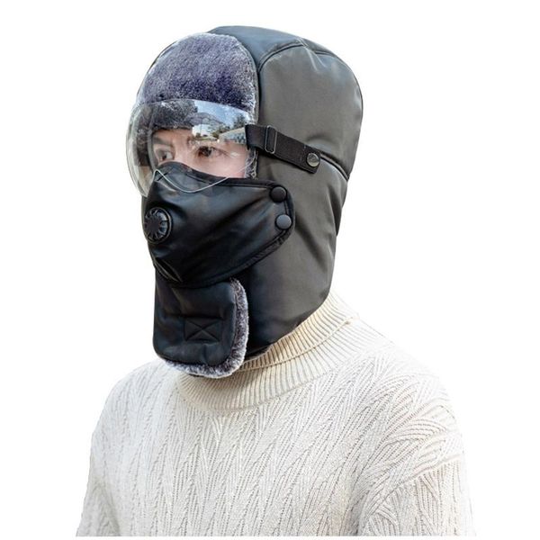 berets outdoor winter warm solid windproof hat adjustable glasses protection face set for cycling camping hats, Blue;gray
berets outdoor winter warm solid windproof hat adjustable glasses protection face set for cycling camping hats, Blue;gray