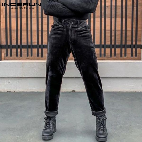 men's pants solid color men casual faux suede button 2021 joggers streetwear straight trousers pockets leisure pantalon incerun s-5xl, Black
men's pants solid color men casual faux suede button 2021 joggers streetwear straight trousers pockets leisure pantalon incerun s-5xl, Black