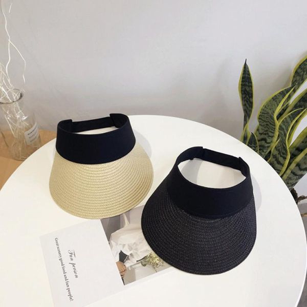 wide brim hats summer ladies beach cap women girls cute straw visor hat with shiny band panama sun apparel accessories, Blue;gray
wide brim hats summer ladies beach cap women girls cute straw visor hat with shiny band panama sun apparel accessories, Blue;gray