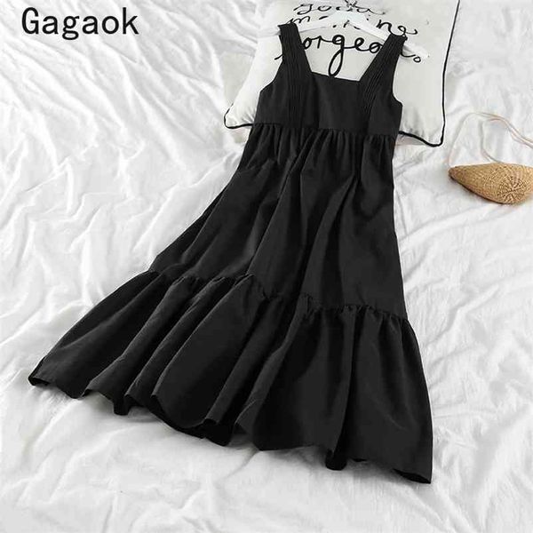 women vintage dress summer solid a-line ruffles tank square collar slim chic wild simple female fashion midi dresses 210531, Black;gray
women vintage dress summer solid a-line ruffles tank square collar slim chic wild simple female fashion midi dresses 210531, Black;gray