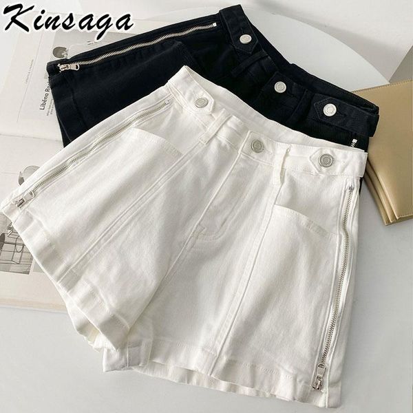 women's shorts summer patchwork big pockets white mini denim for women streetwear side zipper short jeans casual y2k high waist pants, White;black
women's shorts summer patchwork big pockets white mini denim for women streetwear side zipper short jeans casual y2k high waist pants, White;black