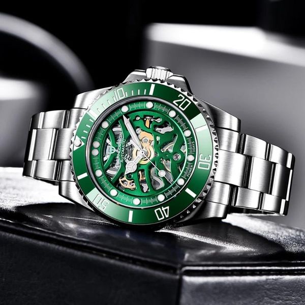brand men's mechanical watches sapphire glass stainless steel 100m waterproof luxury men reloj hombre wristwatches, Slivery;brown
brand men's mechanical watches sapphire glass stainless steel 100m waterproof luxury men reloj hombre wristwatches, Slivery;brown