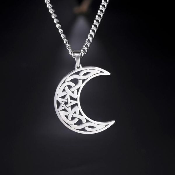 chains lemegeton hollow celtic knot moon necklace for women girls viking amulet chain necklaces stainless steel jewelry, Silver
chains lemegeton hollow celtic knot moon necklace for women girls viking amulet chain necklaces stainless steel jewelry, Silver