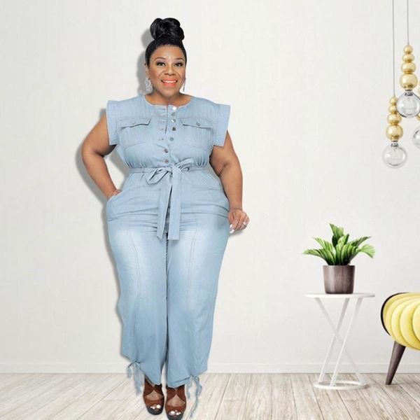 women's two piece pants big size ladies korean style strapless short mouwen belt button casual wide-leg denim jumpsuit jean femme, White
women's two piece pants big size ladies korean style strapless short mouwen belt button casual wide-leg denim jumpsuit jean femme, White