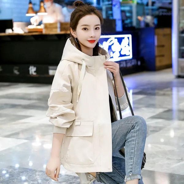 women's trench coats women jacket 2021 autumn fashion female windbreaker long sleeve hooded basic coat loose casual pocket jackets outw, Tan;black
women's trench coats women jacket 2021 autumn fashion female windbreaker long sleeve hooded basic coat loose casual pocket jackets outw, Tan;black