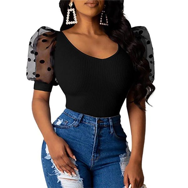 women's t-shirt 2021 t shirts women mesh short puff sleeve summer tees female pullovers elegant see through knitted ribbed, White
women's t-shirt 2021 t shirts women mesh short puff sleeve summer tees female pullovers elegant see through knitted ribbed, White