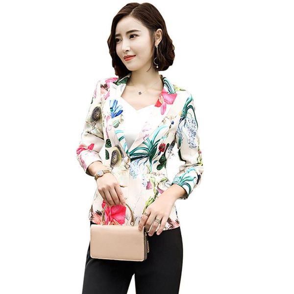women's suits & blazers fmasuth jacket women office floral printed full sleeve single button ladies coat outwear blazer feminino 111hen, White;black
women's suits & blazers fmasuth jacket women office floral printed full sleeve single button ladies coat outwear blazer feminino 111hen, White;black