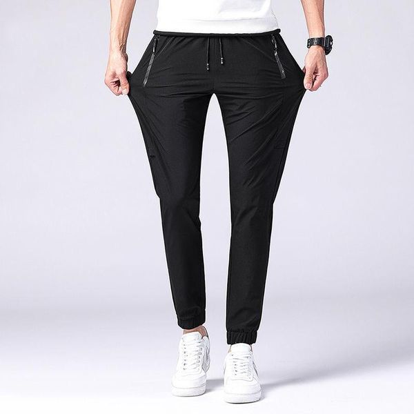 men's pants summer 2021 brand ice silk south korea fashion street wind straight tube air conditioning sports trousers, Black
men's pants summer 2021 brand ice silk south korea fashion street wind straight tube air conditioning sports trousers, Black