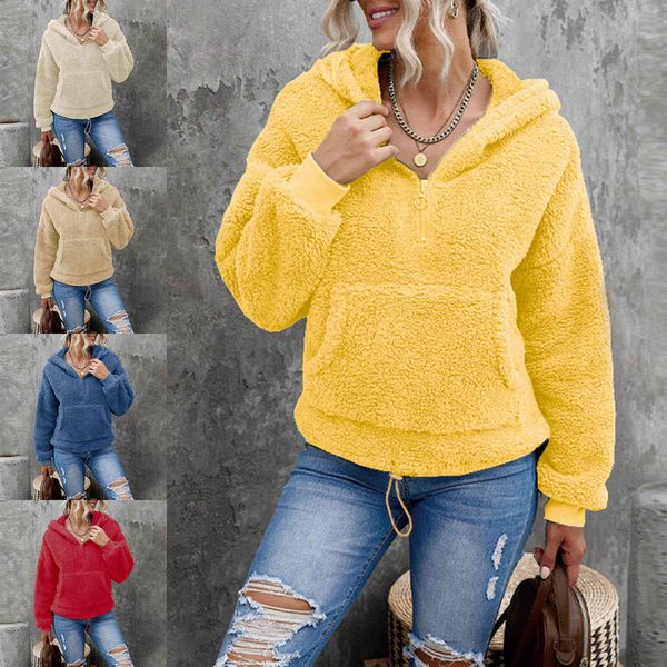 women's jackets female winter female soft causal jacket with hood warm teddy wool hoodies superior sweatshirt sweatpants sudadera 2021, Black;brown
women's jackets female winter female soft causal jacket with hood warm teddy wool hoodies superior sweatshirt sweatpants sudadera 2021, Black;brown