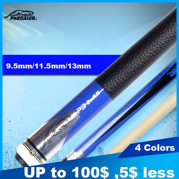preoaidr billiard cue pool stick 13mm 11.5mm 9.5mm tip 4 color blue black white orange leather handle china cues
preoaidr billiard cue pool stick 13mm 11.5mm 9.5mm tip 4 color blue black white orange leather handle china cues