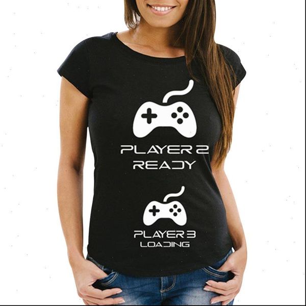 women pregnancy reveal couple t shirts with game controllers player 1 3 loading short sleeve tee shirt, White
women pregnancy reveal couple t shirts with game controllers player 1 3 loading short sleeve tee shirt, White