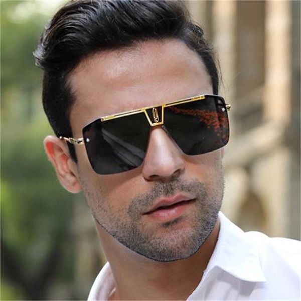 fashion rimless square sunglasses for men metal luxury designer black shades 202 brand personality big vintage glasses adults, White;black
fashion rimless square sunglasses for men metal luxury designer black shades 202 brand personality big vintage glasses adults, White;black