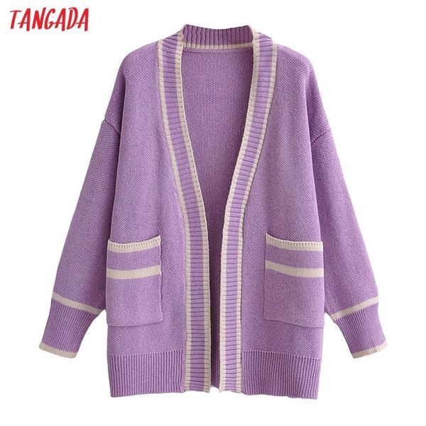 women's knits & tees tangada 2021 autumn winter women purple knitted cardigan sweater jumper vintage long sleeve female outerwear 1f299, White
women's knits & tees tangada 2021 autumn winter women purple knitted cardigan sweater jumper vintage long sleeve female outerwear 1f299, White