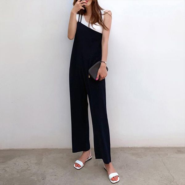 office korean japan style black womens jumpsuits plus size loose casual wide legs backless female elegant romper, Black;white
office korean japan style black womens jumpsuits plus size loose casual wide legs backless female elegant romper, Black;white