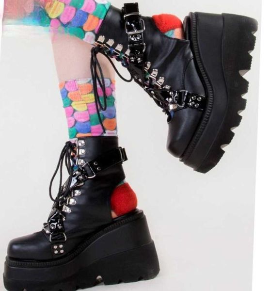 dress shoes gothic punk female 2021 summer women's sandals platform wedges high heels metallic street fashion woman, Black
dress shoes gothic punk female 2021 summer women's sandals platform wedges high heels metallic street fashion woman, Black