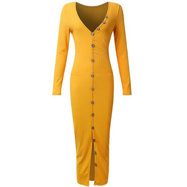 casual dresses autumn sheath dress for women long sleeve yellow with button robe femme mid-calf length bodycon bj1536, Black;gray
casual dresses autumn sheath dress for women long sleeve yellow with button robe femme mid-calf length bodycon bj1536, Black;gray