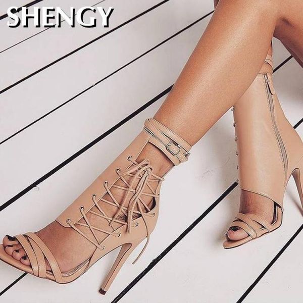 dress shoes women sandals gladiator pumps high heels peep toe lace up cross-tie woman thin heel party sh, Black
dress shoes women sandals gladiator pumps high heels peep toe lace up cross-tie woman thin heel party sh, Black
