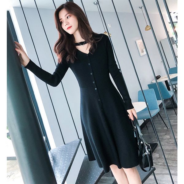 dress out neck long sleeve chic a-line short elegant ladies vestidos mujer p-291, Black;gray
dress out neck long sleeve chic a-line short elegant ladies vestidos mujer p-291, Black;gray