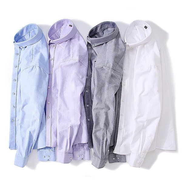 men's oxford long sleeve white shirt in spring and autumn casual shirts, White;black
men's oxford long sleeve white shirt in spring and autumn casual shirts, White;black