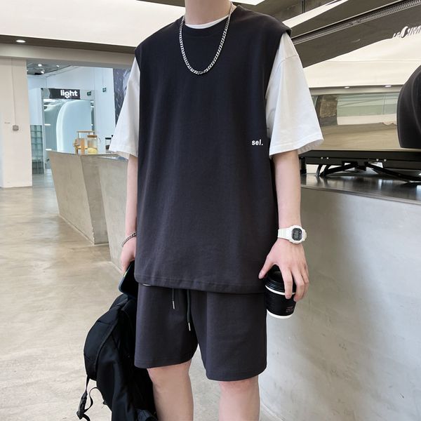 men's tracksuits casual suit 2021 sports sleeveless vest shorts loose short sleeve t-shirt two piece set, Gray
men's tracksuits casual suit 2021 sports sleeveless vest shorts loose short sleeve t-shirt two piece set, Gray