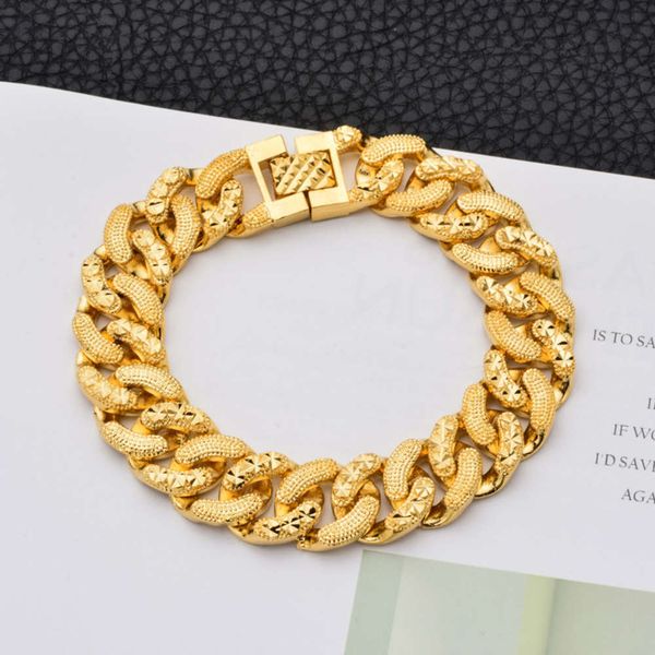 hip hop gold plated bracelet shajin thick chain men's and women's watch buckle accessories, Black
hip hop gold plated bracelet shajin thick chain men's and women's watch buckle accessories, Black