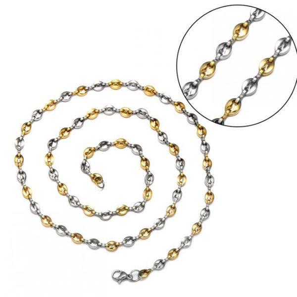 classic fashion 5mm stainless steel coffee bean necklace titanium jewelry chain chains, Silver
classic fashion 5mm stainless steel coffee bean necklace titanium jewelry chain chains, Silver