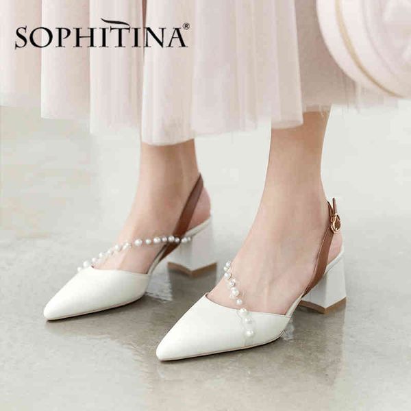 sophitina elegant women pumps string bead buckle decoration cow leather square heel shoes pointed toe pumps po465 210513, Black
sophitina elegant women pumps string bead buckle decoration cow leather square heel shoes pointed toe pumps po465 210513, Black