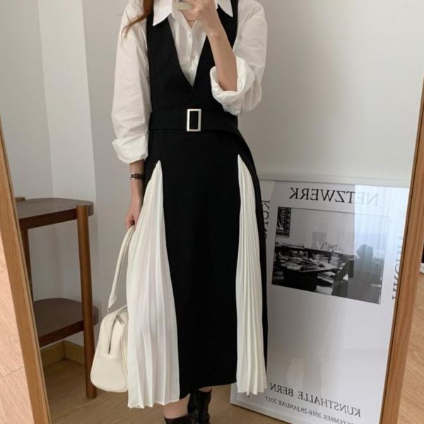 summer fashion temperament casual party retro black sleeveless pleated dress stitching base skirt send belt 16f1227 210510, Black;gray
summer fashion temperament casual party retro black sleeveless pleated dress stitching base skirt send belt 16f1227 210510, Black;gray