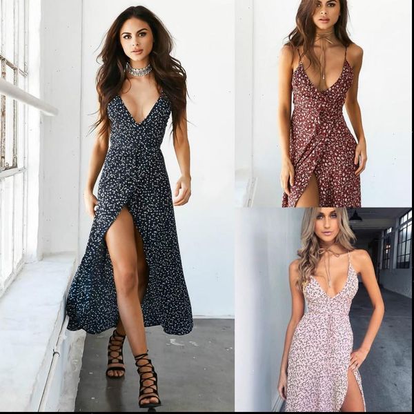 womens dresses casual bohemian women dress summer boho maxi floral spaghetti strap dot printed backless beach long, Black;gray
womens dresses casual bohemian women dress summer boho maxi floral spaghetti strap dot printed backless beach long, Black;gray