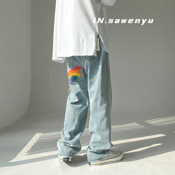 women's jeans privathinker male jeans with rainbow prints, big casual female , men's korean fashion fu98, Blue
women's jeans privathinker male jeans with rainbow prints, big casual female , men's korean fashion fu98, Blue