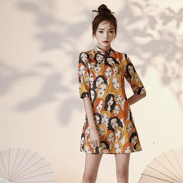 chinese style elegant modified cheongsam dress split temperament a-line suede dresses s-xl ethnic clothing, Red
chinese style elegant modified cheongsam dress split temperament a-line suede dresses s-xl ethnic clothing, Red