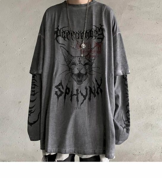 Women's T-Shirt Punk unissex shirt, harajuku-style shredder t-shirt, for spring, Japanese style, long sleeve S0MM, White
Women's T-Shirt Punk unissex shirt, harajuku-style shredder t-shirt, for spring, Japanese style, long sleeve S0MM, White
