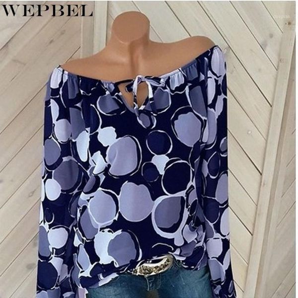 t-shirt women's fashion long sleeve loose print lace-up spring and summer spotted slash neck top, White
t-shirt women's fashion long sleeve loose print lace-up spring and summer spotted slash neck top, White