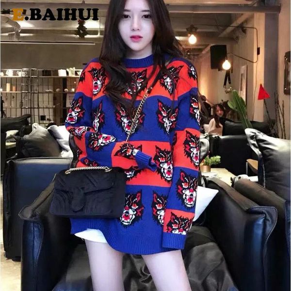 women's sweaters ebaihui oversized sweater ins korean loose autumn and winter couples wear outside pullover jacquard plus size, White;black
women's sweaters ebaihui oversized sweater ins korean loose autumn and winter couples wear outside pullover jacquard plus size, White;black