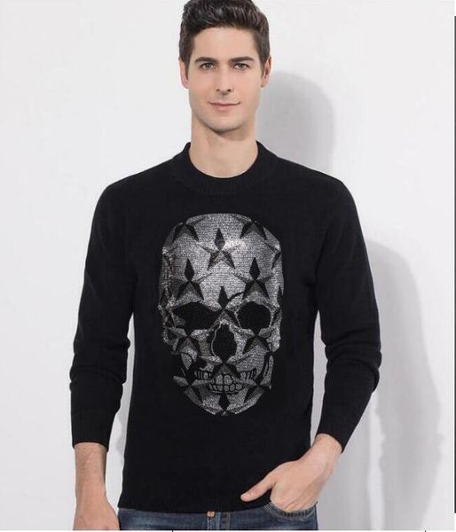 men's sweaters drill skulls sweater outer wear fashion rhinestone winter men 2021, White;black
men's sweaters drill skulls sweater outer wear fashion rhinestone winter men 2021, White;black