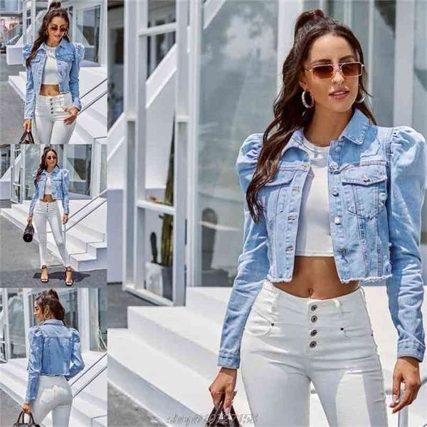 women slim lapel collar denim jacket long sleeve single breasted button down short jean coat casual outerwear m01 21 dropship 210922, Black;brown
women slim lapel collar denim jacket long sleeve single breasted button down short jean coat casual outerwear m01 21 dropship 210922, Black;brown