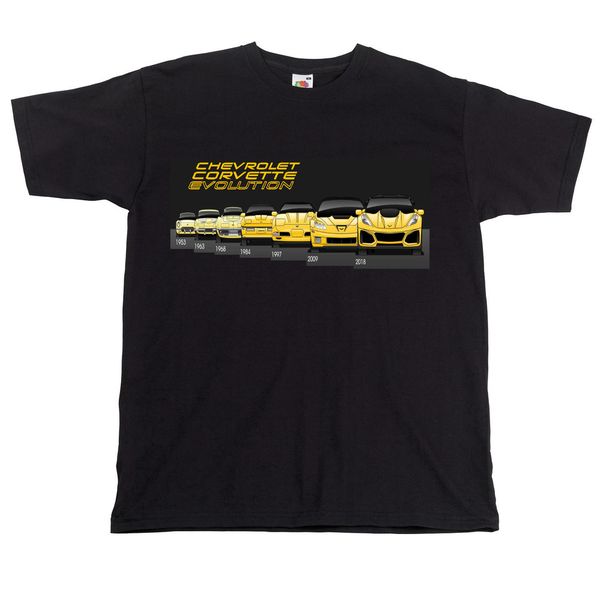 corvette t shirt evolution of the chevrolet corvette tshirt american muscle car, White;black
corvette t shirt evolution of the chevrolet corvette tshirt american muscle car, White;black